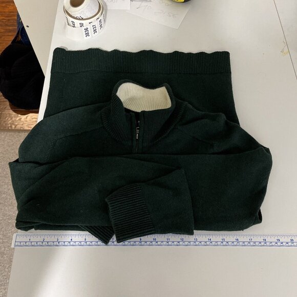 Abercrombie & Fitch Forest Green Cotton-Cashmere-Blend Pullover Mens Size M - Picture 8 of 10
